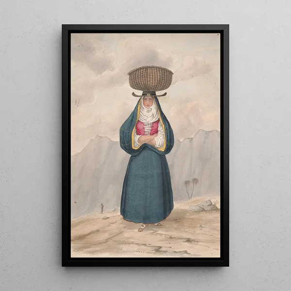 Reproduction of the painting of Peasant painting with basket on the head La Palma - Alfred Diston
