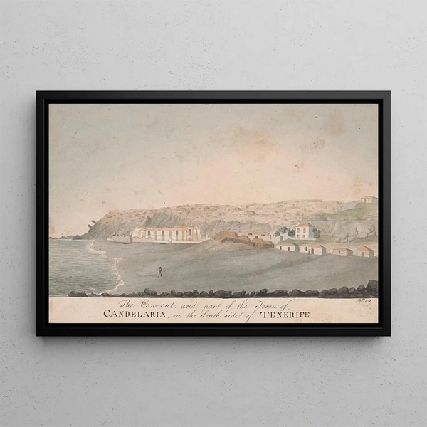 the convent and part of the city of Candelaria on the south side of Tenerife - Alfred Diston — framed artwork on a wall