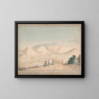 View of the city of San Cristoval de la Laguna from the Las Mercedes road - Alfred Diston — framed artwork on a wall
