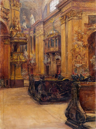 L'intérieur de l'église Saint-Pierre de Vienne - Alfred Edler von Pflügl — artwork view