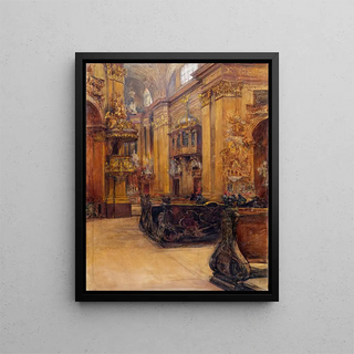 L'intérieur de l'église Saint-Pierre de Vienne - Alfred Edler von Pflügl — framed artwork on a wall