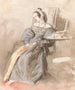 Study of a lady sleeping on a chair - Alfred Edward Chalon — artwork view