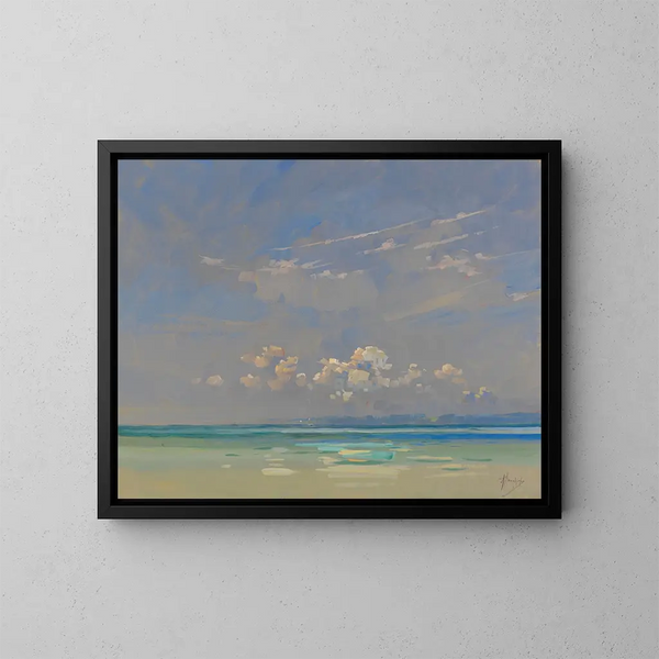 Chiemsee Painting - Alfred Haushofer — framed artwork on a wall