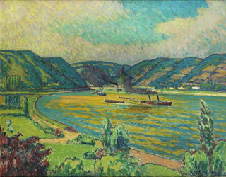 Rhine Landscape Painting - Alfred Helberger — artwork view