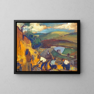 Street Construction Painting - Alfred Helberger — framed artwork on a wall