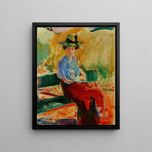 Figure sur un banc - Alfred Henry Maurer — framed artwork on a wall