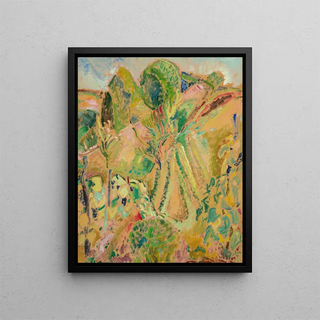 Landscape with Trees - Alfred Henry Maurer — framed artwork on a wall