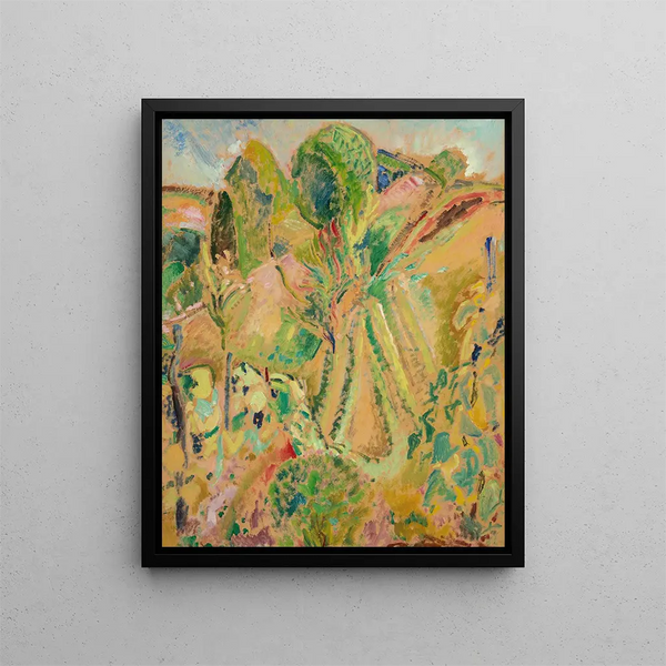 Landscape with Trees - Alfred Henry Maurer — framed artwork on a wall