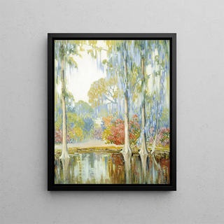 Gardens of Magnolia - Alfred Hutty — framed artwork on a wall