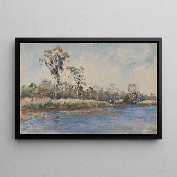 A stream in Wilmington, NC - Alfred Parsons — framed artwork on a wall