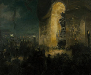 La veille sous l'Arc de triomphe - Alfred Philippe Roll — artwork view