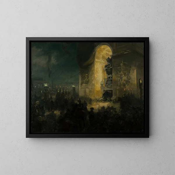 La veille sous l'Arc de triomphe - Alfred Philippe Roll — framed artwork on a wall
