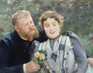 Portrait of Thaulow and his wife - Alfred Philippe Roll — artwork view