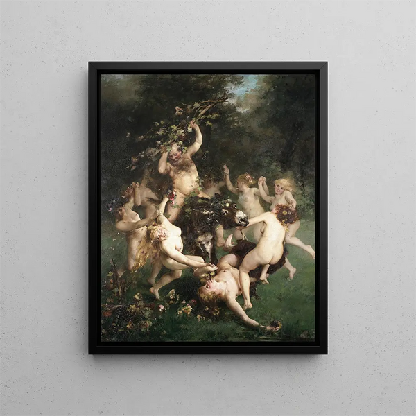 La fête de Silène - Alfred Philippe Roll — framed artwork on a wall