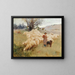 a flock of sheep - Alfred Plauzeau — framed artwork on a wall