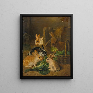 Lapins - Alfred Richardson Barber — framed artwork on a wall