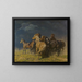Horses in the storm wind - Alfred Roloff — framed artwork on a wall