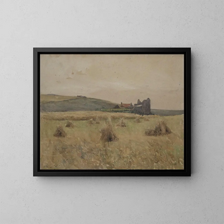 Wheat Field Painting - Alfred Rudolph Waud — framed artwork on a wall