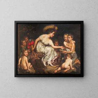 Allegory of Charity - Alfred Schwarzschild — framed artwork on a wall