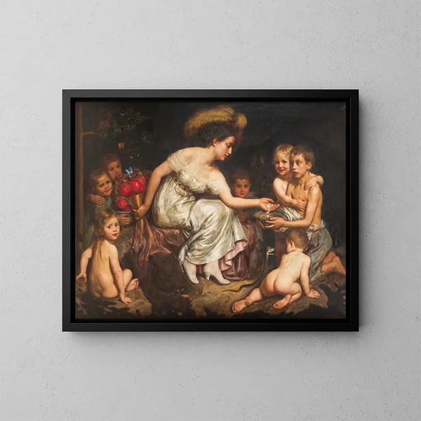 Allegory of Charity - Alfred Schwarzschild — framed artwork on a wall
