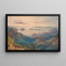 Sunset over the Gorges of Kikowhakarere in Coromandel - Alfred Sharpe — framed artwork on a wall