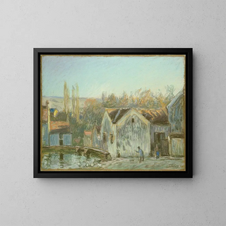 A Corner of Moret-sur-Loing - Alfred Sisley — framed artwork on a wall