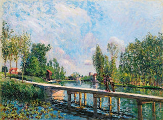 La passerelle du chemin de halage du canal du Loing - Alfred Sisley — artwork view