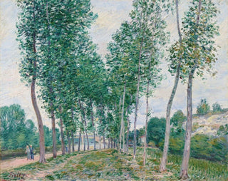 L'allée des peupliers au bord du Loing - Alfred Sisley — artwork view