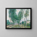 L'allée des peupliers au bord du Loing - Alfred Sisley — framed artwork on a wall