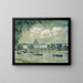 Landscape painting along the Seine with the Institut de France and the Pont des Arts - Alfred Sisley — framed artwork on a wall