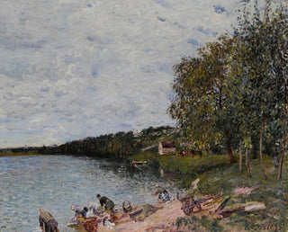 Laundresses near Champagne - Alfred Sisley — artwork view
