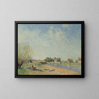 The Loing Canal at Saint-Mammes - Alfred Sisley — framed artwork on a wall