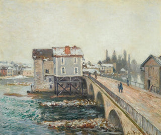 Le Pont de Moret et les Moulins, effet d'hiver - Alfred Sisley — artwork view