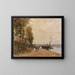 The Loing Towing Boat at Saint-Mammes - Alfred Sisley — framed artwork on a wall