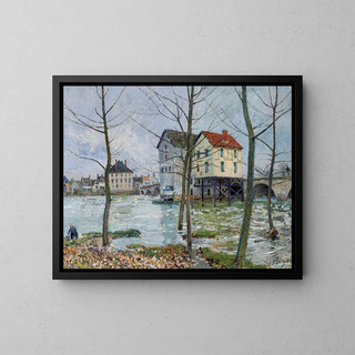 Les moulins de Moret en hiver - Alfred Sisley — framed artwork on a wall
