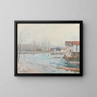 L'Hiver à Moret - Alfred Sisley — framed artwork on a wall