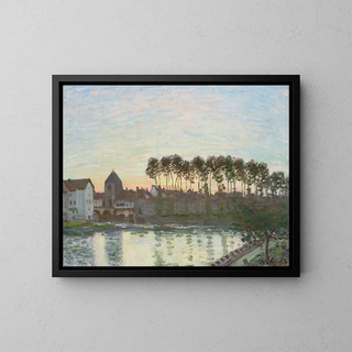 Moret-sur-Loing at Sunset - Alfred Sisley — framed artwork on a wall