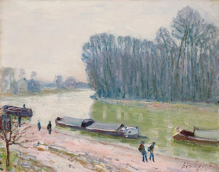 Péniches sur le Loing - Alfred Sisley — artwork view