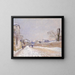 Rue Eugène Moussoir in Moret in winter - Alfred Sisley — framed artwork on a wall