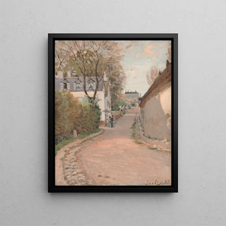 Rue de Ville-d'Avray - Alfred Sisley — framed artwork on a wall