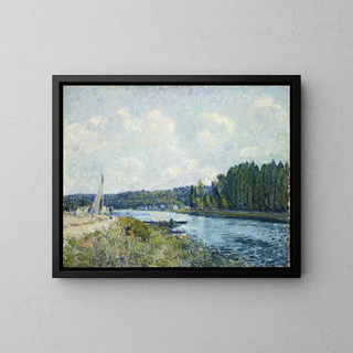 Les bords de l'Oise - Alfred Sisley — framed artwork on a wall