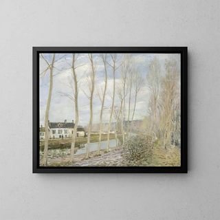 The Loing Canal - Alfred Sisley — framed artwork on a wall