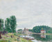 The shipyard at Moret-sur-Loing on a rainy day by Alfred Sisley — artwork view