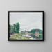 The shipyard at Moret-sur-Loing on a rainy day by Alfred Sisley — framed artwork on a wall
