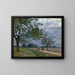 La route de Versailles à Louveciennes - Alfred Sisley — framed artwork on a wall