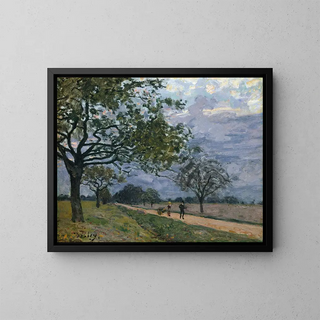 La route de Versailles à Louveciennes - Alfred Sisley — framed artwork on a wall