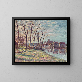 View of Moret - Alfred Sisley — framed artwork on a wall
