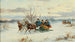 Hunting in a winter landscape - Alfred Steinacker — artwork view