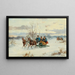 Hunting in a winter landscape - Alfred Steinacker — framed artwork on a wall