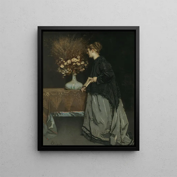 Autumn Flowers - Alfred Stevens — framed artwork on a wall